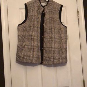 Black and white plaid vest